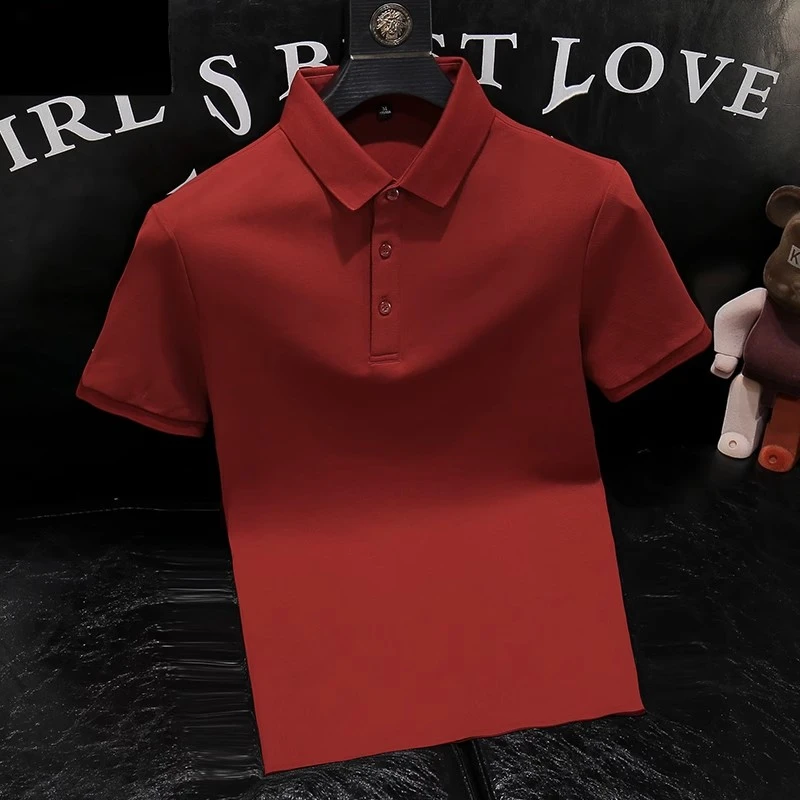 普卡夕赫糖果色男士短袖Polo衫夏季高端休闲t恤潮牌冰丝透气半袖