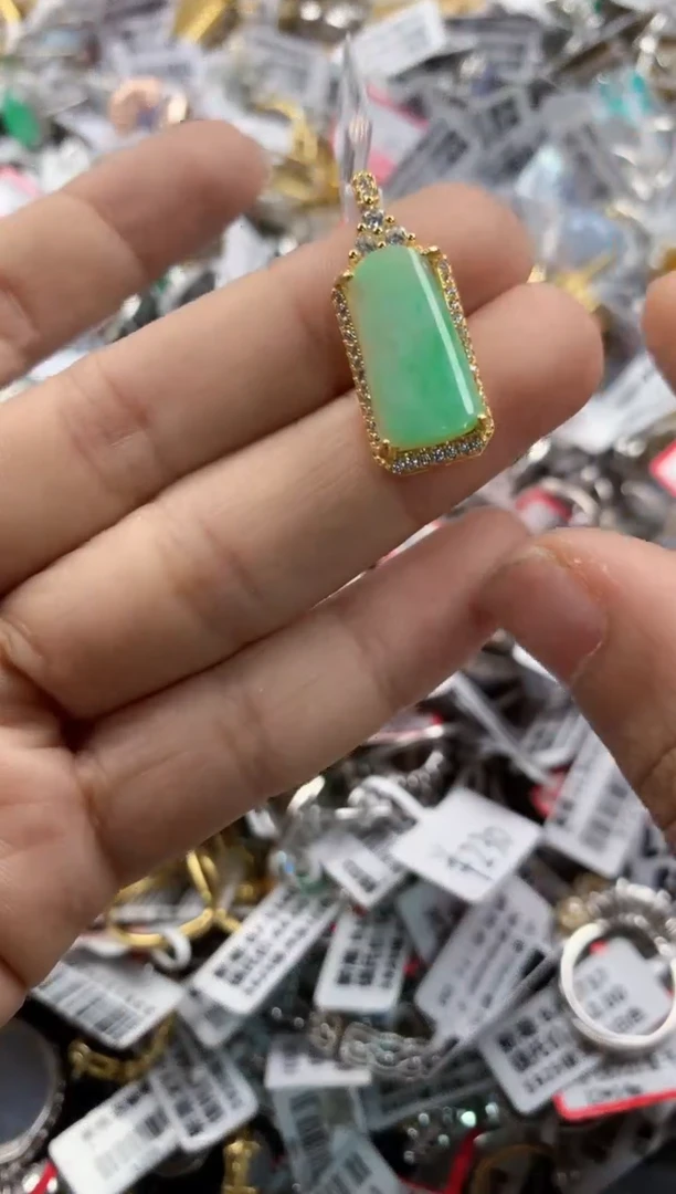 银S925镶嵌戒指翡翠555    10