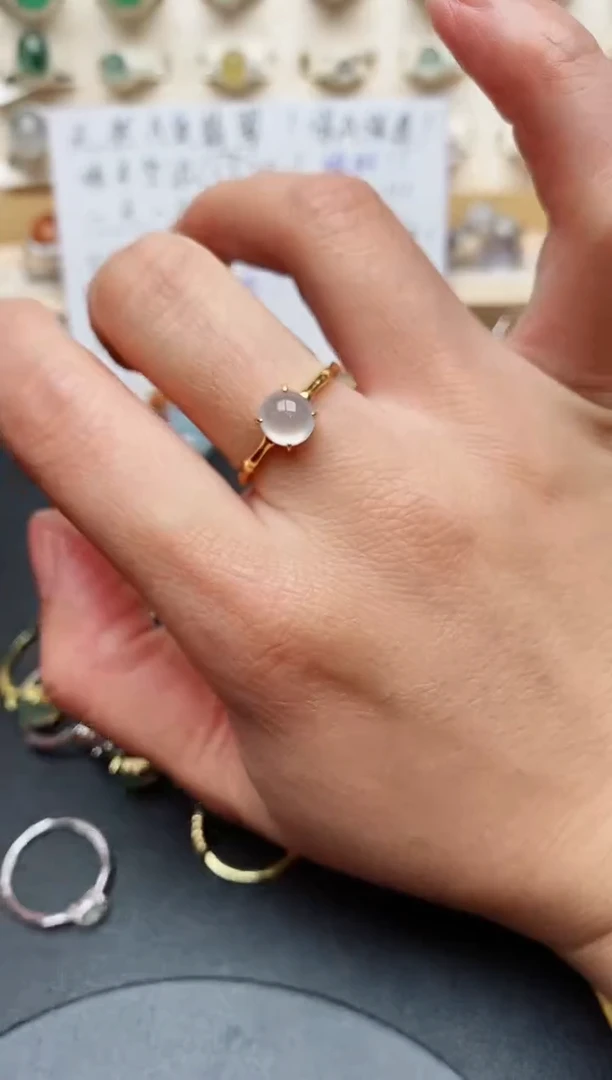 【闪购商品】翡翠戒指银S925镶嵌天然翡翠111  6+