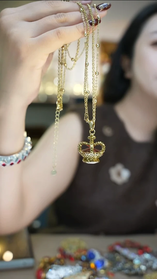 铜合金无曼*宁皇冠项链