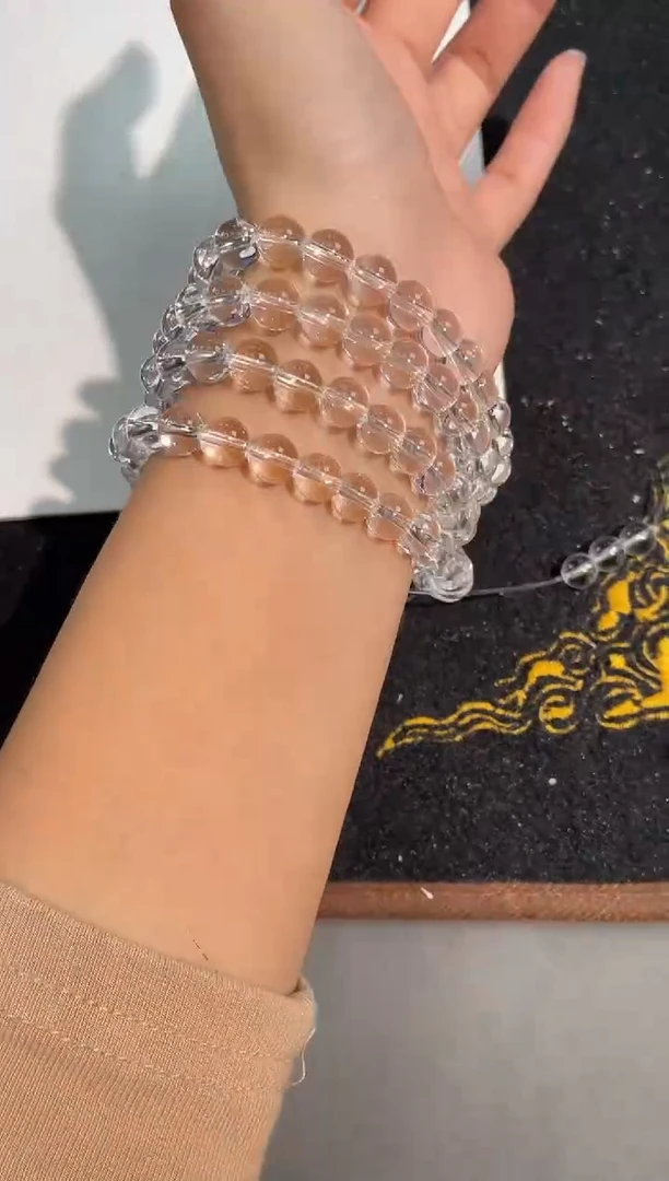 未镶嵌手链水晶2号新利姆利亚白水晶108颗7mm