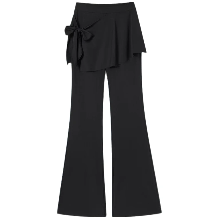 【XSY】设计师小众休闲裤薄款开叉气质微喇裤不规则夏季微喇裤