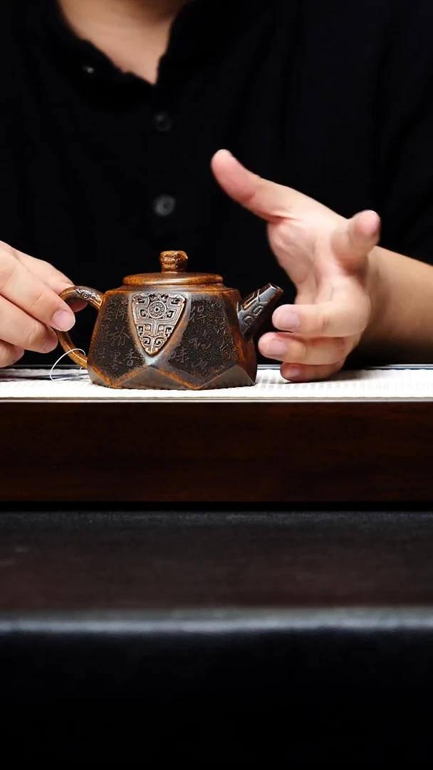 茶壶紫砂宜兴紫砂 钻方 龙骨金砂 李雨瑶h416