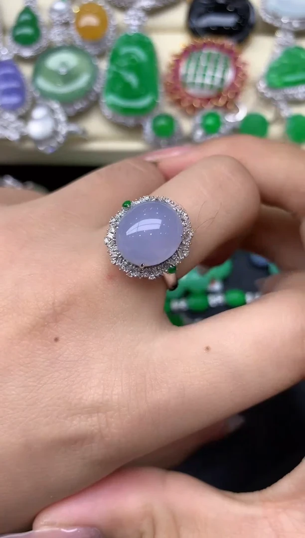 18K金镶嵌戒指翡翠317-翡翠雪姐天天见