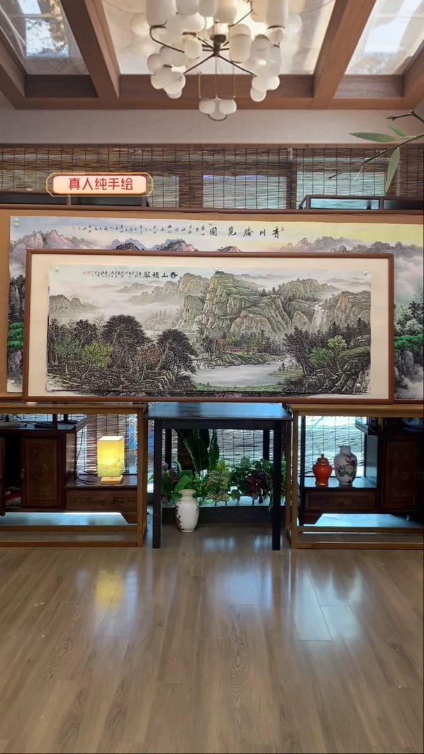 国画国画纯手绘纯实木205*85cm