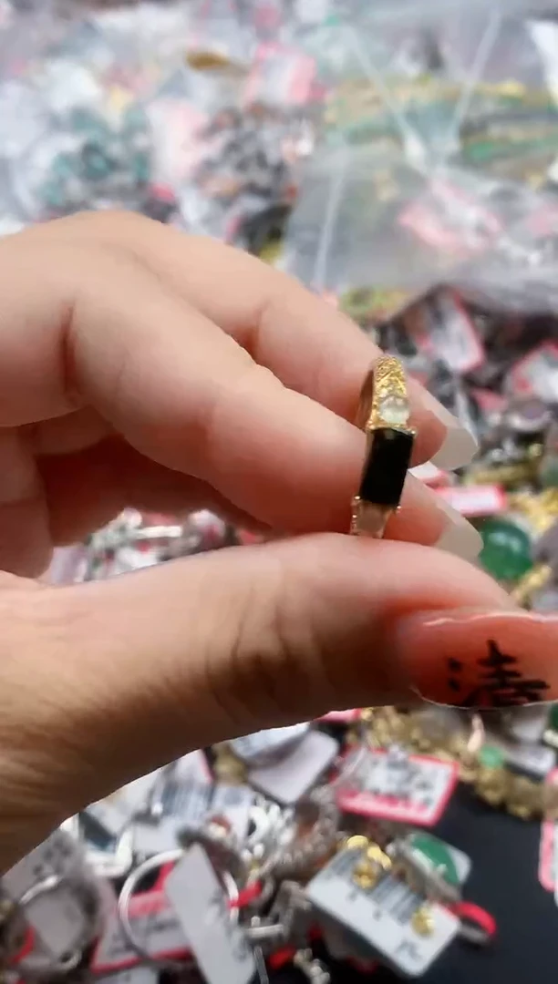 银S925镶嵌戒指翡翠天然A货缅甸翡翠