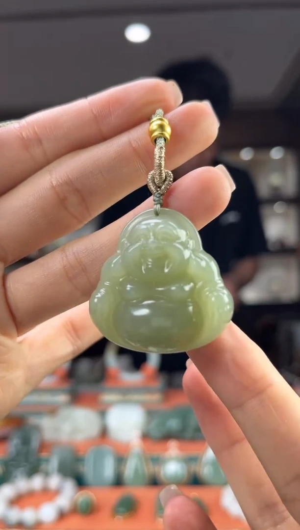 和田玉未镶嵌颈饰佩佩35mm左右