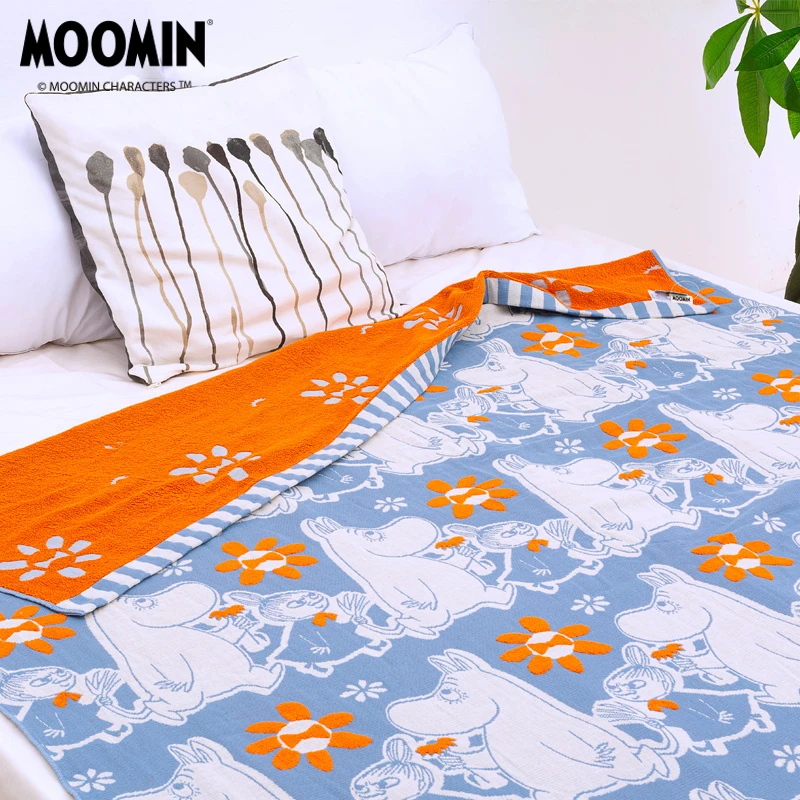 【直播专属】姆明MOOMIN可爱卡通A类棉家用纱布毛圈毛巾被 舒适耐用
