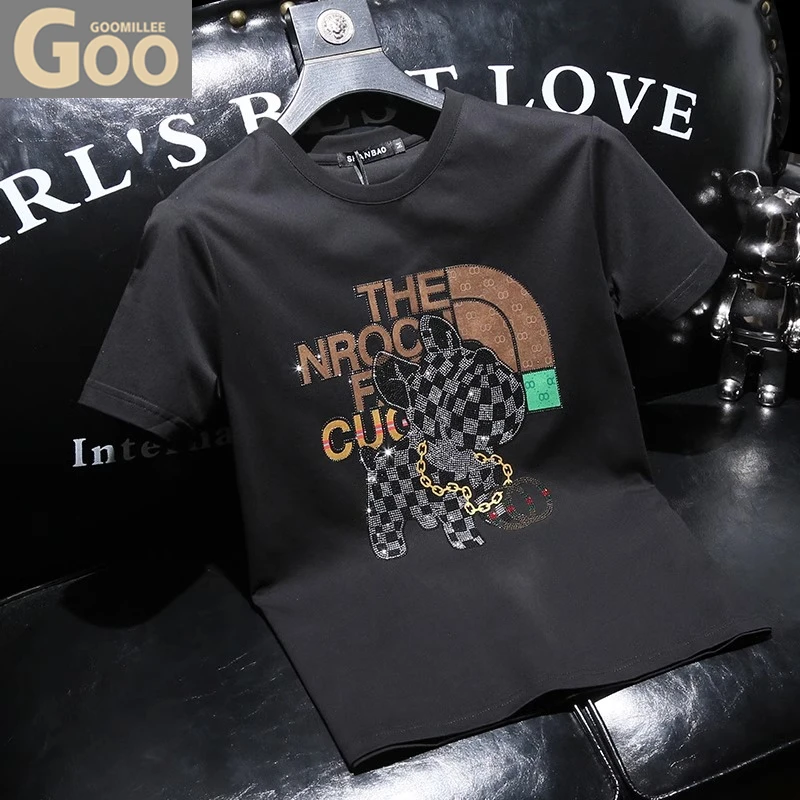 轻奢欧货高品质男士短袖T恤夏季新款潮流修身圆领半袖上衣服体恤