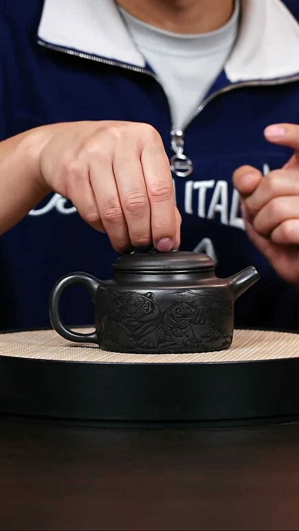 茶壶紫砂石黄五虎德钟300cc