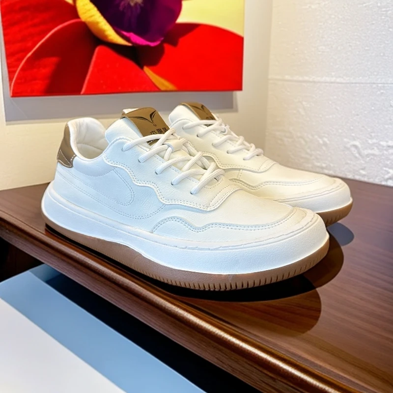 【头层牛皮】春夏透气休闲男士真皮手工板鞋软底软面休闲潮流男鞋