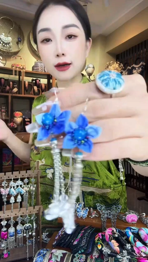 刺绣非遗刺绣纯手工耳环