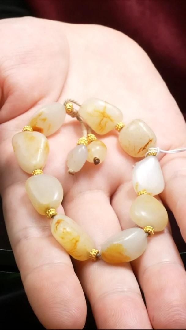 【闪购商品】和田玉手串足金镶嵌33.7克和田玉原石