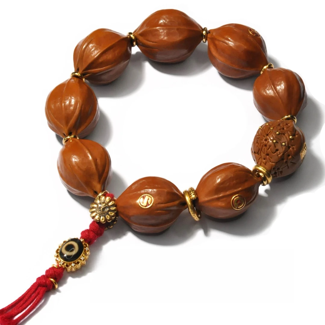 铜合金手链 DIY配件手持配饰藏式复古文玩跑环箍棒卡环隔珠橄榄核