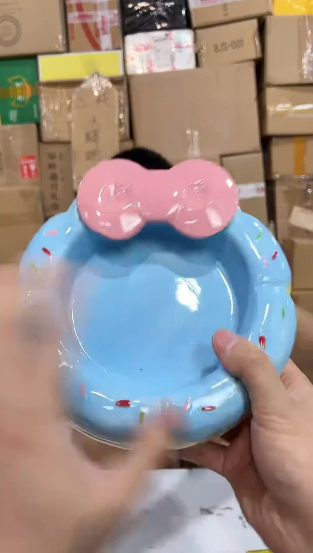 瓷片甜甜圈猫碗 陶瓷