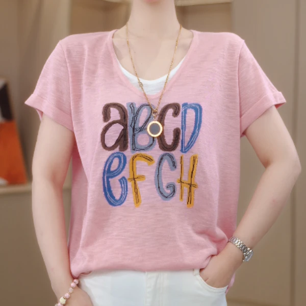 MY807新款2025百搭假两件宽松显瘦设计感高级短袖上衣打底衫女夏