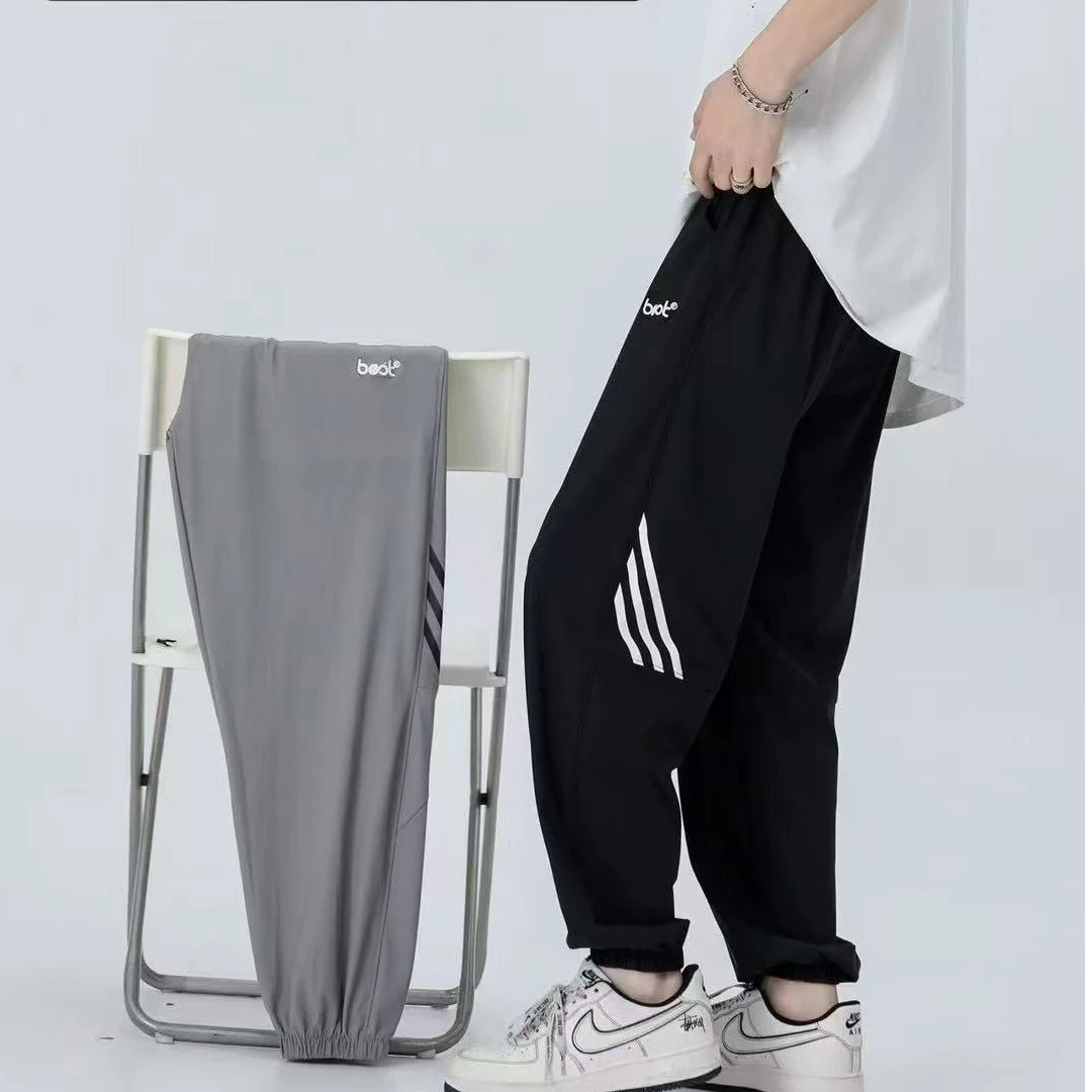 A06灰色青少年时尚潮流速干束脚九分裤