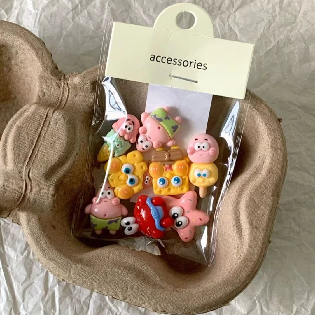 亮面网红海绵宝宝饼干奶油胶手机壳水杯发卡冰箱diy树脂配件材料