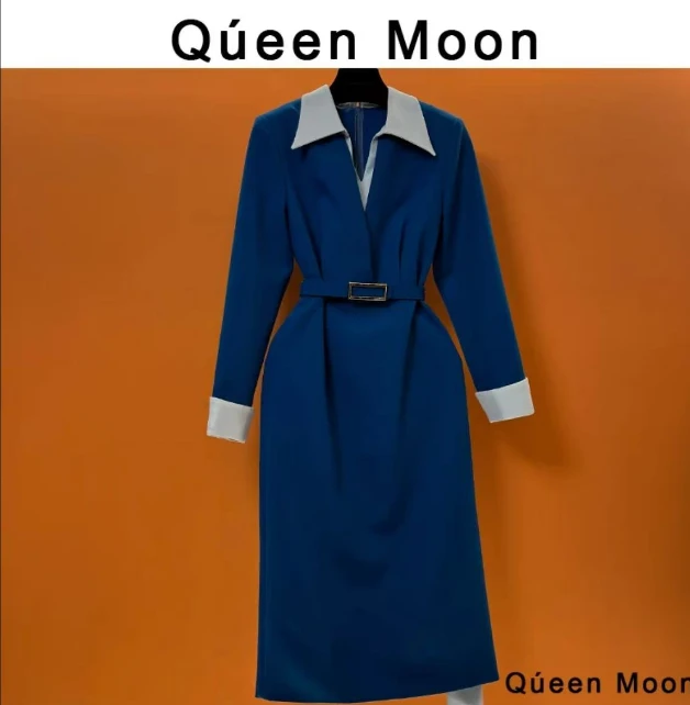 【QúeenMoon】设计师经典时尚法式气质百搭手工连衣裙（定制女装）46