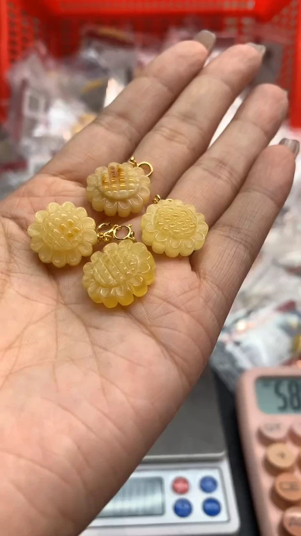 银S925镶嵌琥珀珠宝奇石1206多样性发其一默认有瑕