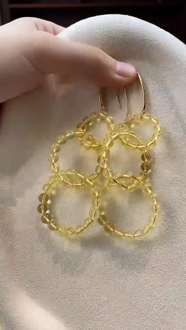 琥珀银S925镶嵌耳饰耳环
