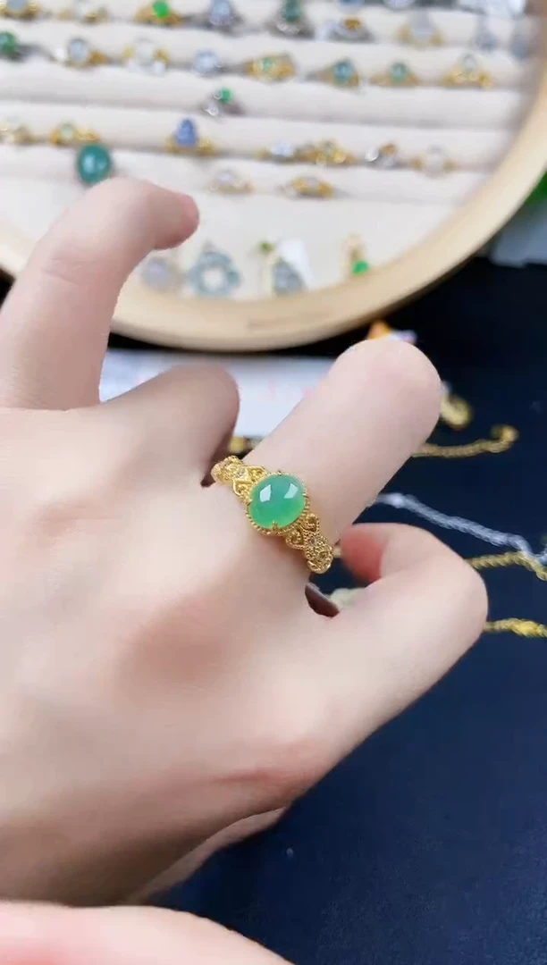 【闪购商品】翡翠银S925镶嵌戒指646464
