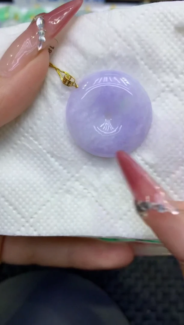 颈饰18K金镶嵌翡翠天然缅甸A货翡翠