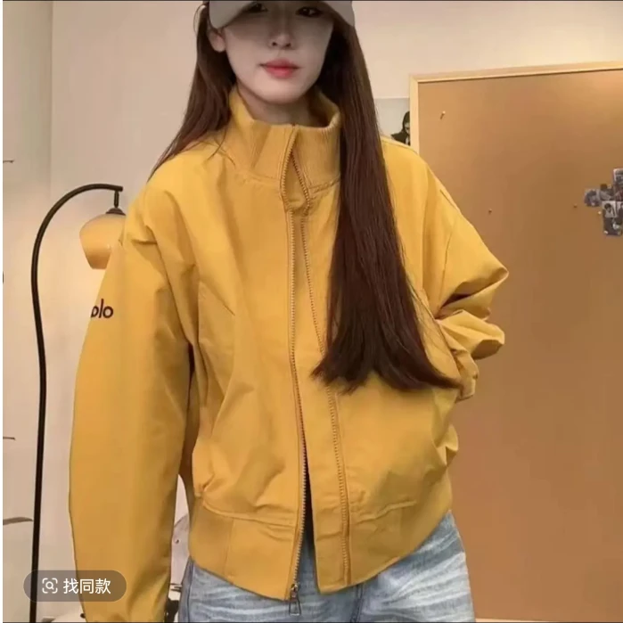 韩版复古黄色高级感立领棒球服短外套2025春秋新款宽松百搭夹克