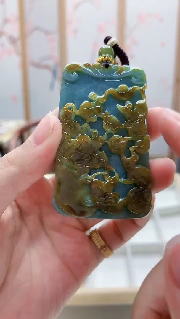 未镶嵌定制翡翠5028lr-毛货挂件186