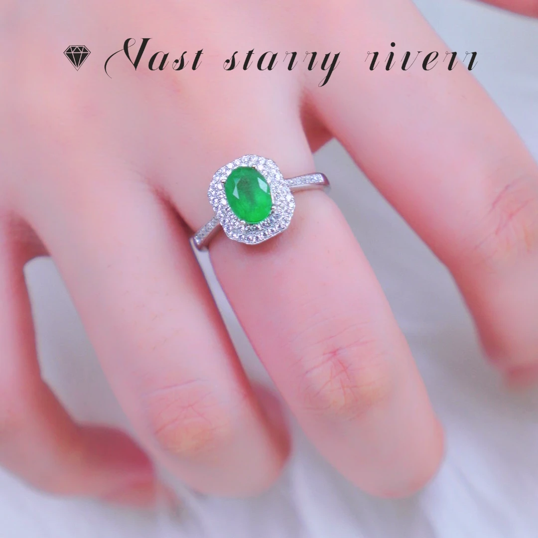 AFZMJ246-S925天然祖母绿戒指（主石约：1.5CT）