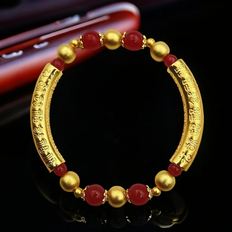 百福弯管（盛总）WS79687合金镶嵌人工培育红宝石手链