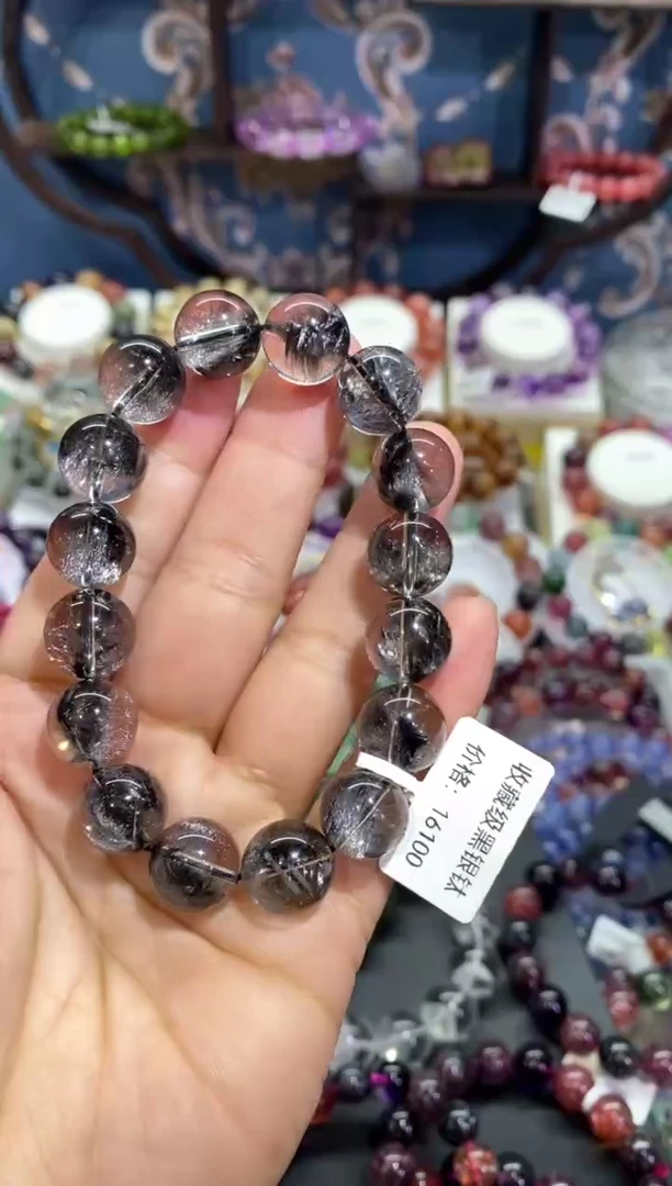【闪购商品】水晶手串未镶嵌黑银钛13+