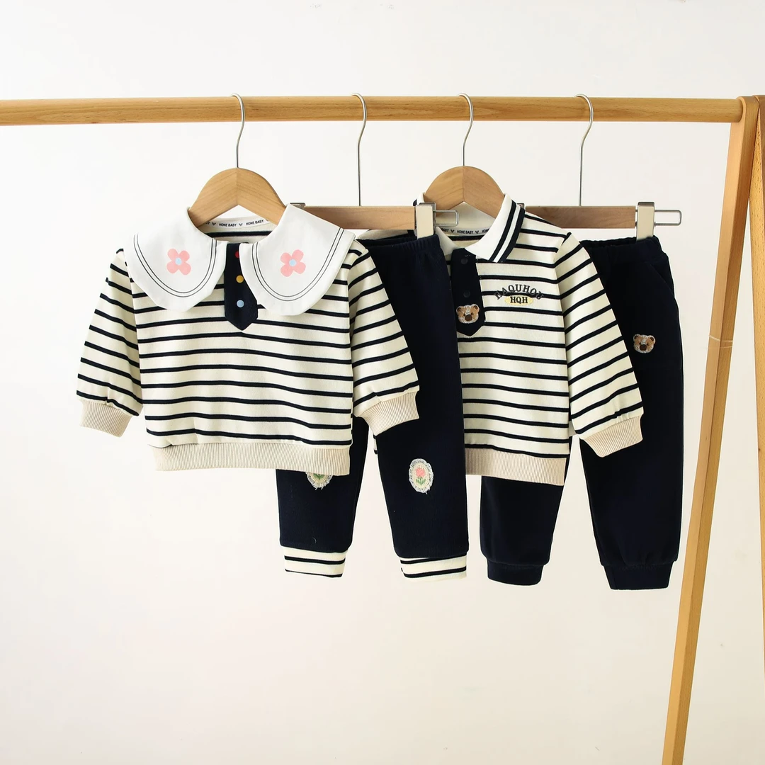 haquhou/哈趣猴春秋新款儿童服装长袖外出两件套可爱超萌儿童衣服