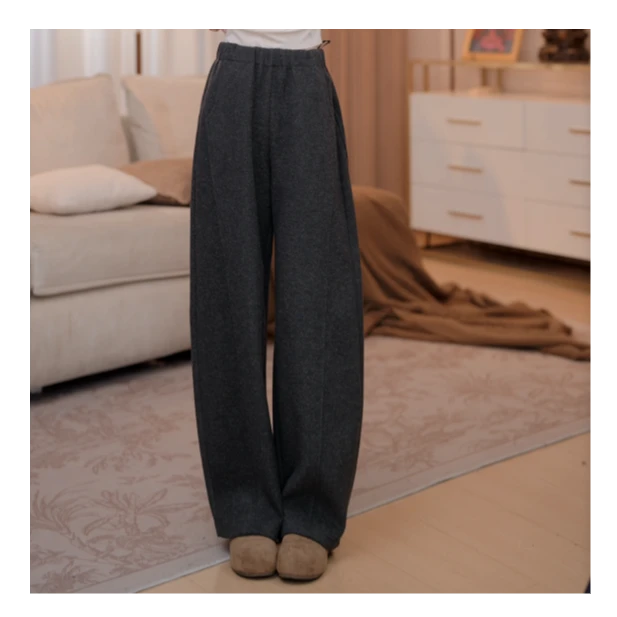 【明月】马克华菲女装秋冬加厚弯刀裤时尚长裤F54024A504