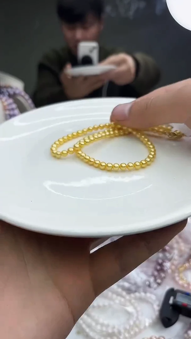 未镶嵌项链淡水珍珠黄色系小米项链