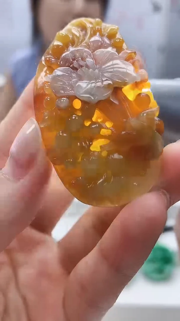 定制翡翠未镶嵌4902lr-毛货挂件265