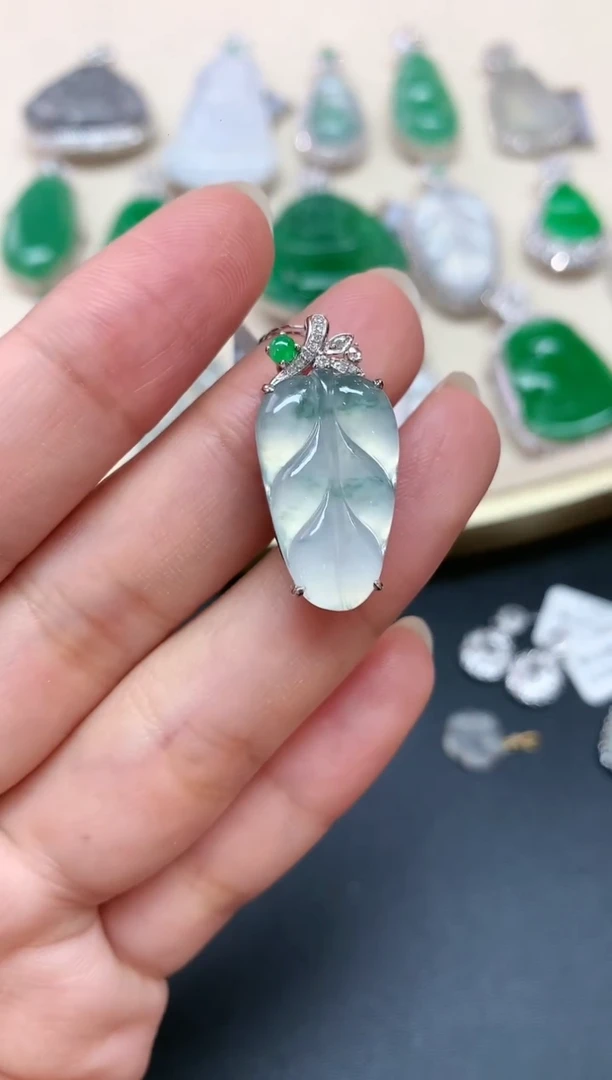 翡翠18K金镶嵌吊坠(不含链)A392|4980