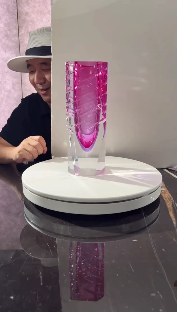 摆件紫罗兰金红色时间的裂痕花瓶