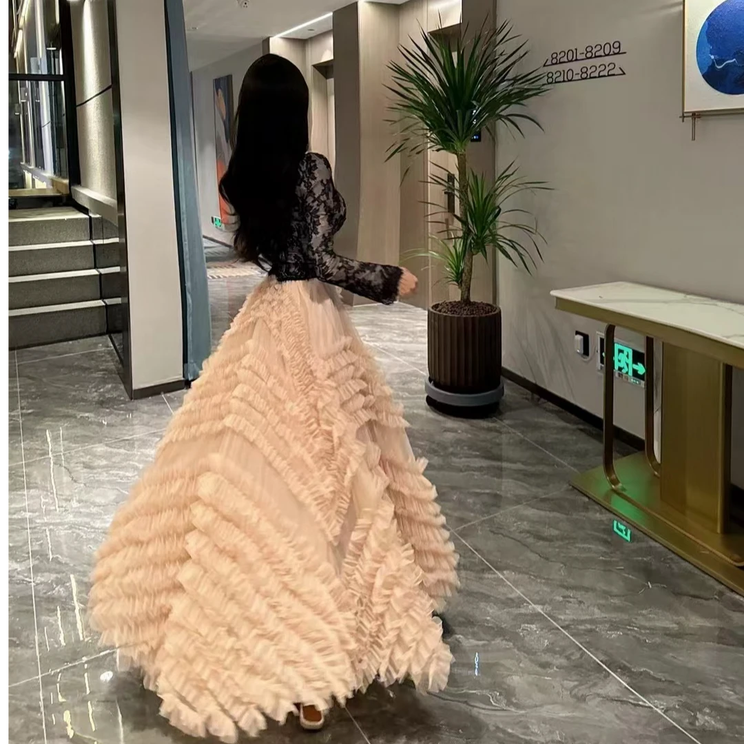 风华珏（梦幻）春夏时尚不规则层次网纱裙半身裙