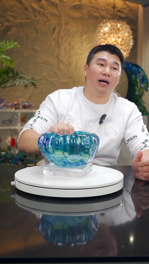 摆件福利蓝彩莫奈果碗大号