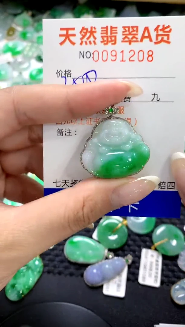翡翠18K金镶嵌颈饰1