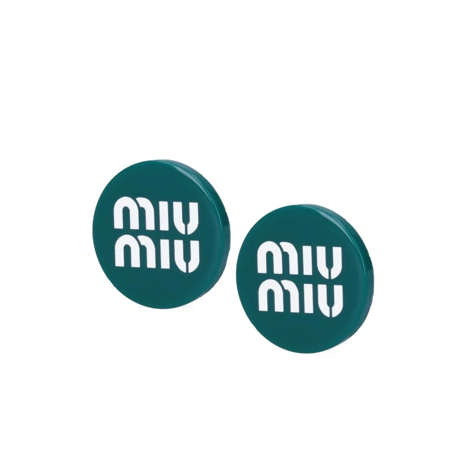 全新未使用 MIU MIU/缪缪 有机玻璃金属耳环