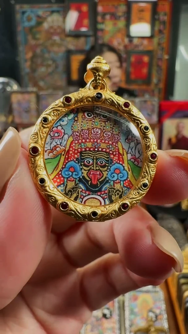 吊坠壹善缘城手绘唐卡扎基2.0