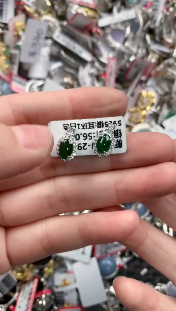 银S925镶嵌戒指翡翠777----3