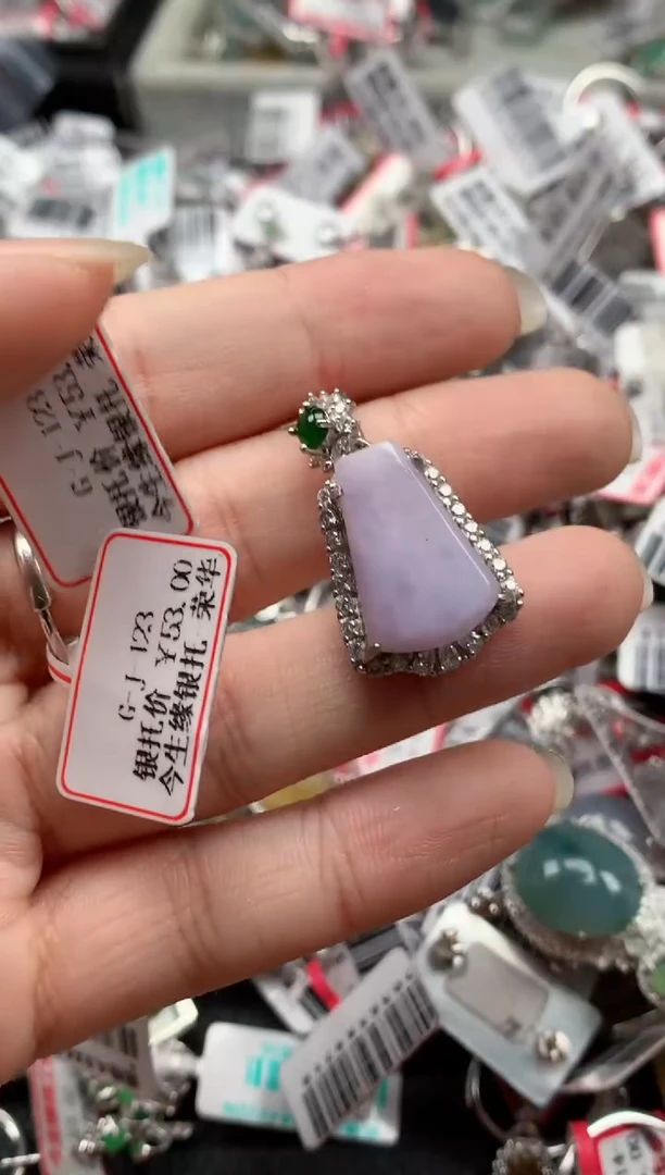 银S925镶嵌戒指翡翠天然A货缅甸翡翠