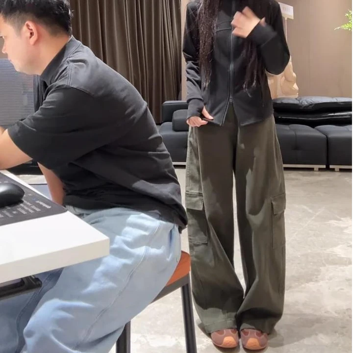 宿慕SUMU 女款工装裤9-15秋季2025新款百搭时尚休闲长裤32963