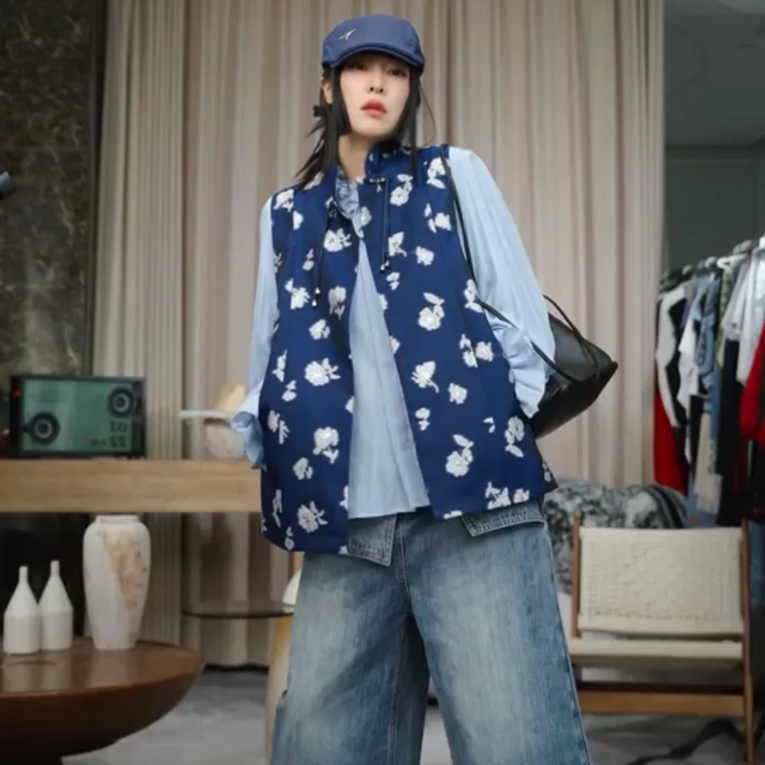 infobyfive福利秋冬新款新中式提花山茶花上衣马夹一店NF0507006