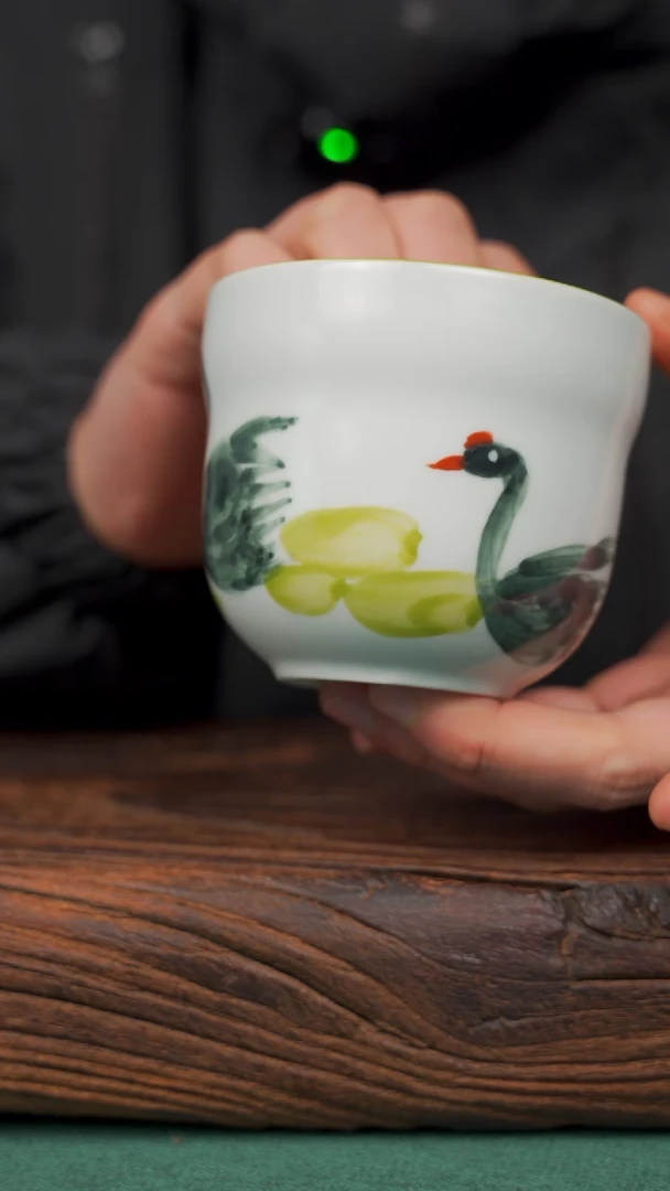 【闪购商品】瓷片93寻一缕瓷香杯釉下手工手绘瓷器