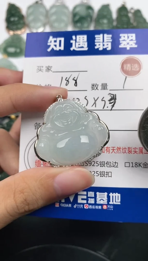 颈饰银S925镶嵌翡翠挂件