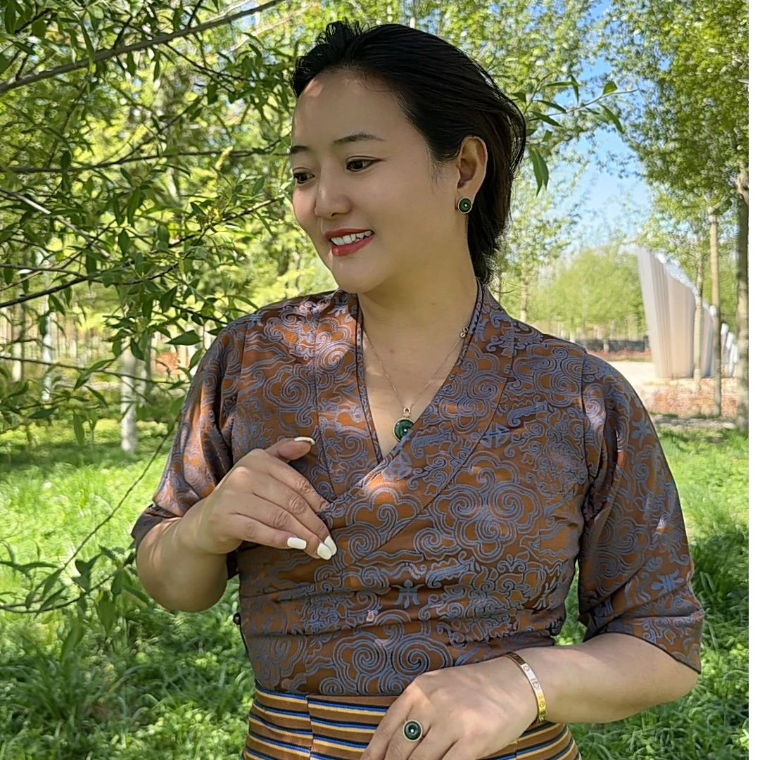 史镜夏季新款五分连袖藏服（布料）